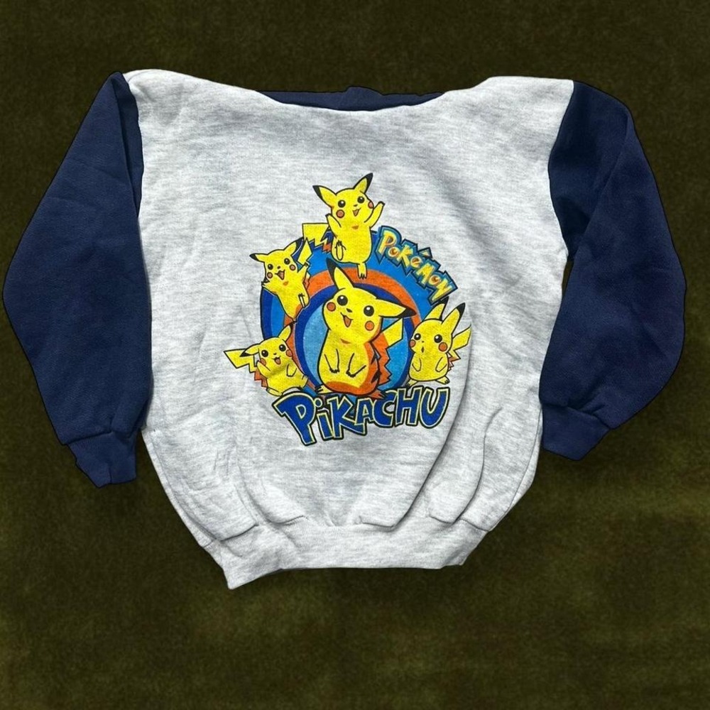 Vintage 90s Pikachu Pokémon‎ Hoodie Raglan Made in USA - Kids XL